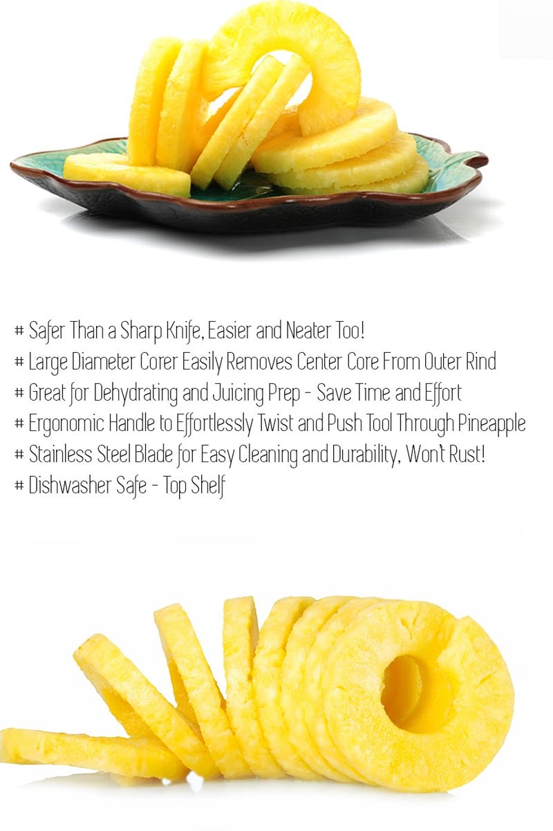 Bright Kitchen 2 Pack Pineapple Slicers Corer Tools Stainless Steel Remove Peel Cut - Image 4